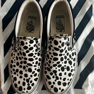 custom dalmatian print classic slip on vans